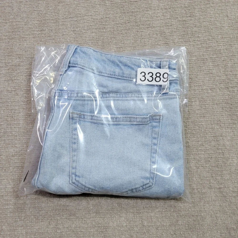 Just USA Jean Shorts Womens Large Blue Light Wash Frayed‎ Hem Casual Denim